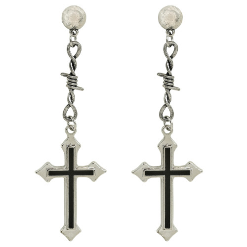 BOUCLES D’OREILLES CROIX NOIRE
