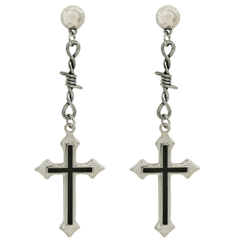 BOUCLES D’OREILLES CROIX NOIRE