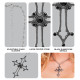 COLLIER CROIX GOTHIQUE GEMMES NOIRES