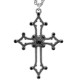 COLLIER CROIX GOTHIQUE GEMMES NOIRES