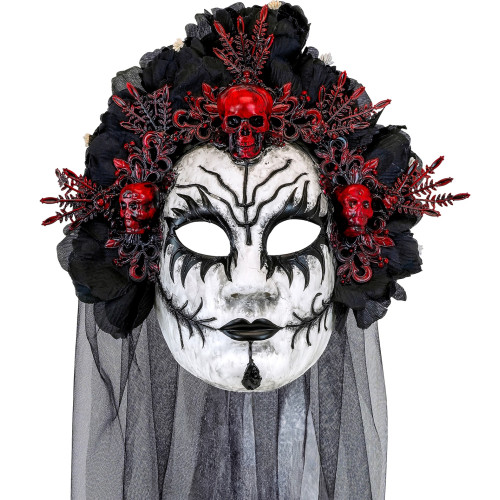 MASQUE AUX ROSES NOIRES ET VOILE