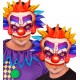 MASQUE EN TISSU SANS MENTON CLOWN TUEUR