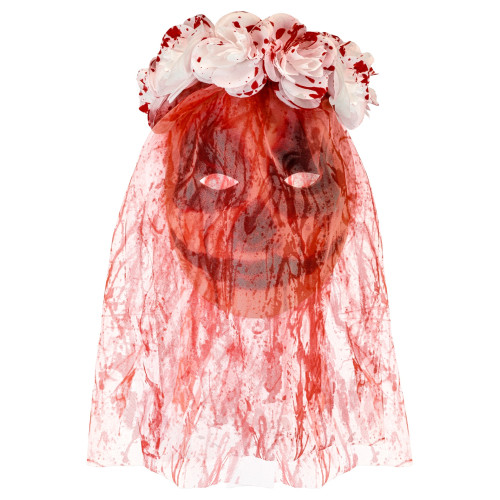 MASQUE AVEC VOILE FLEURS ÉPOUSE SANGLANTE