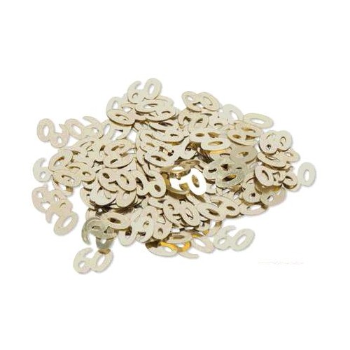 CONFETTIS METAL "60" OR 1 CM