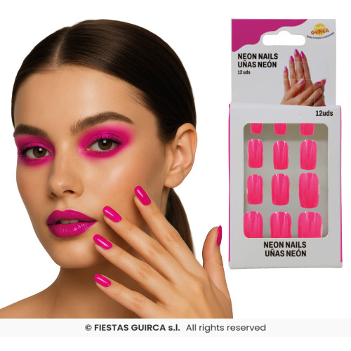 12 ONGLES NEON ROSES