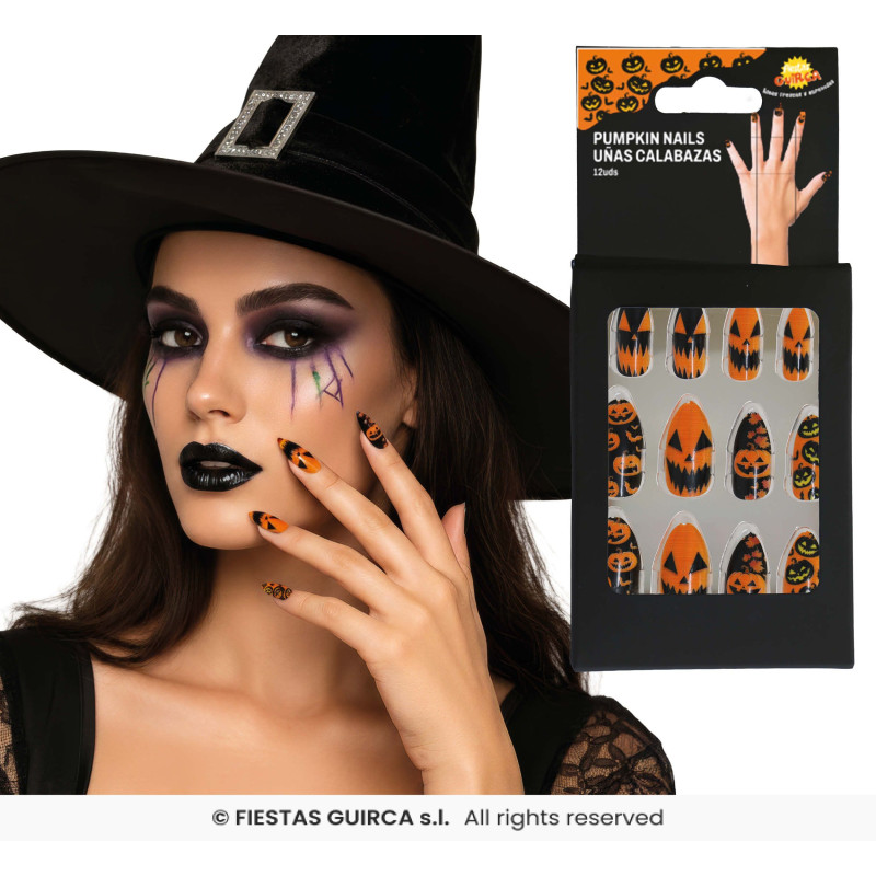 12 ONGLES CITROUILLE
