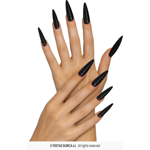 12 FAUX ONGLES NOIRS