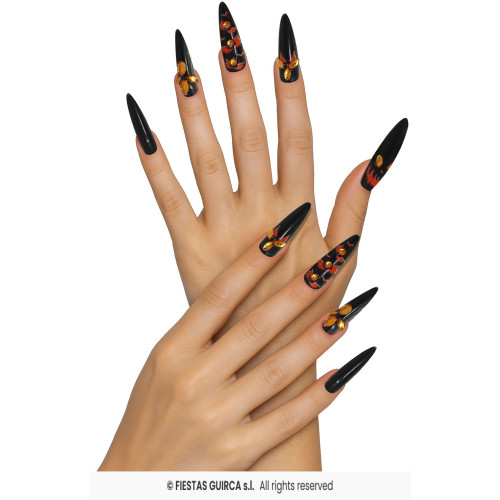 12 FAUX ONGLES CITROUILLE