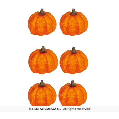 SET 6 CITROUILLES ORANGE 3.5CM