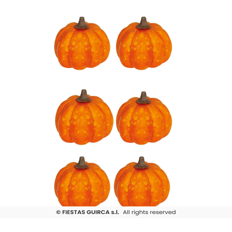 SET 6 CITROUILLES ORANGE 3.5CM