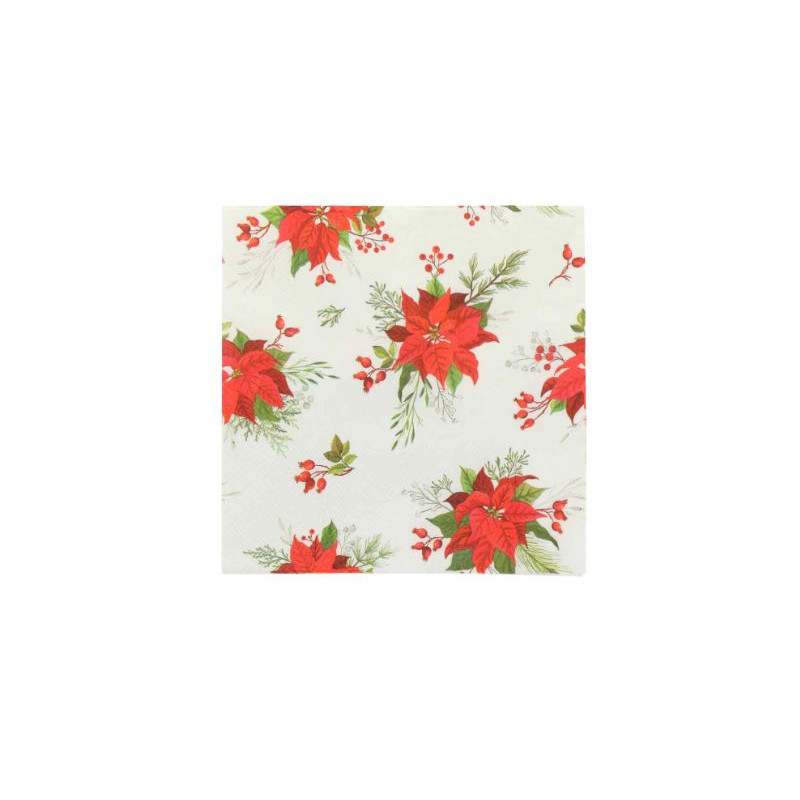 20 SERV.POINSETTIA BLC/RGE/VERT