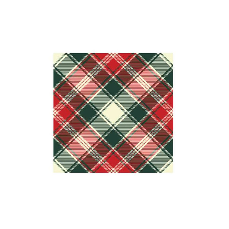 20 SERV.TARTAN VERT/ROUGE