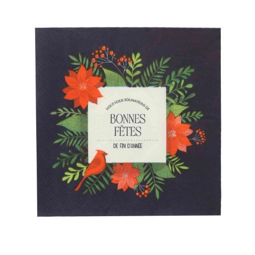 20 SERV. BONNES FÊTES MARINE/VERT/ROUGE
