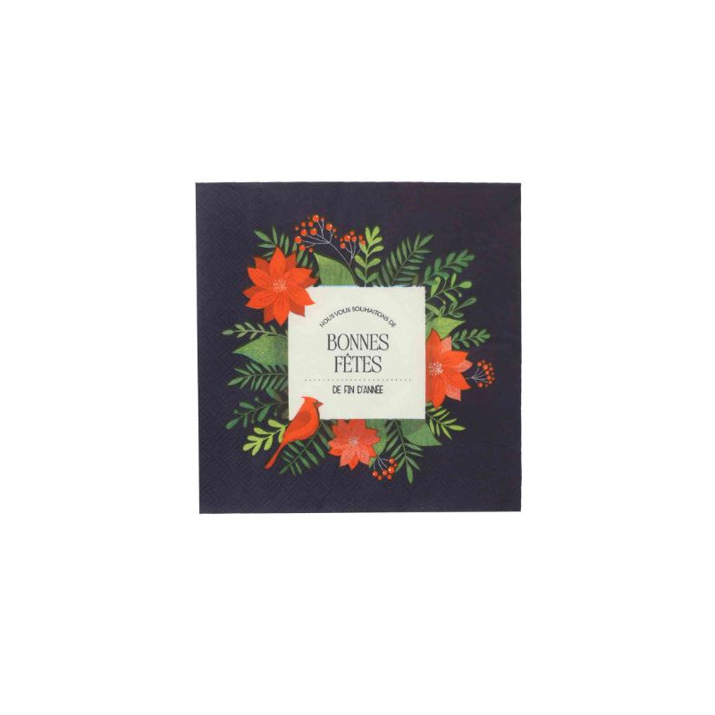 20 SERV. BONNES FÊTES MARINE/VERT/ROUGE