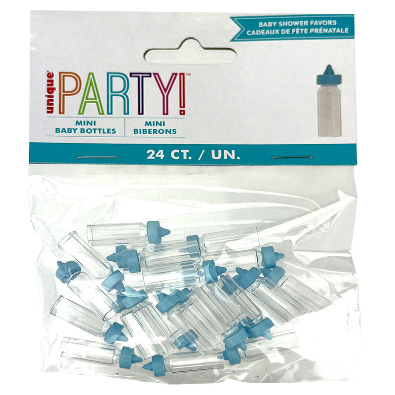 24 MINI BIBERONS BLEUS
