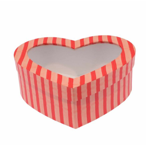 BOÎTE CŒUR RAYÉE AVEC FENÊTRE
