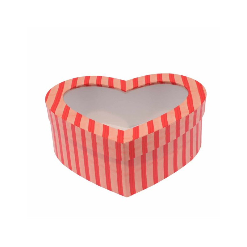 BOÎTE CŒUR RAYÉE AVEC FENÊTRE