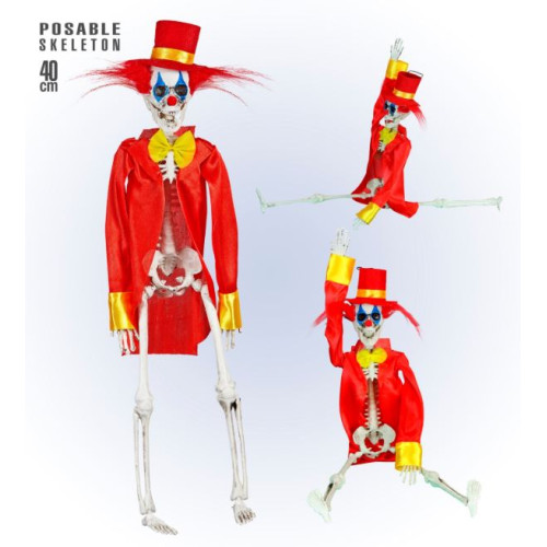SQUELETTE CLOWN HORREUR 40CM