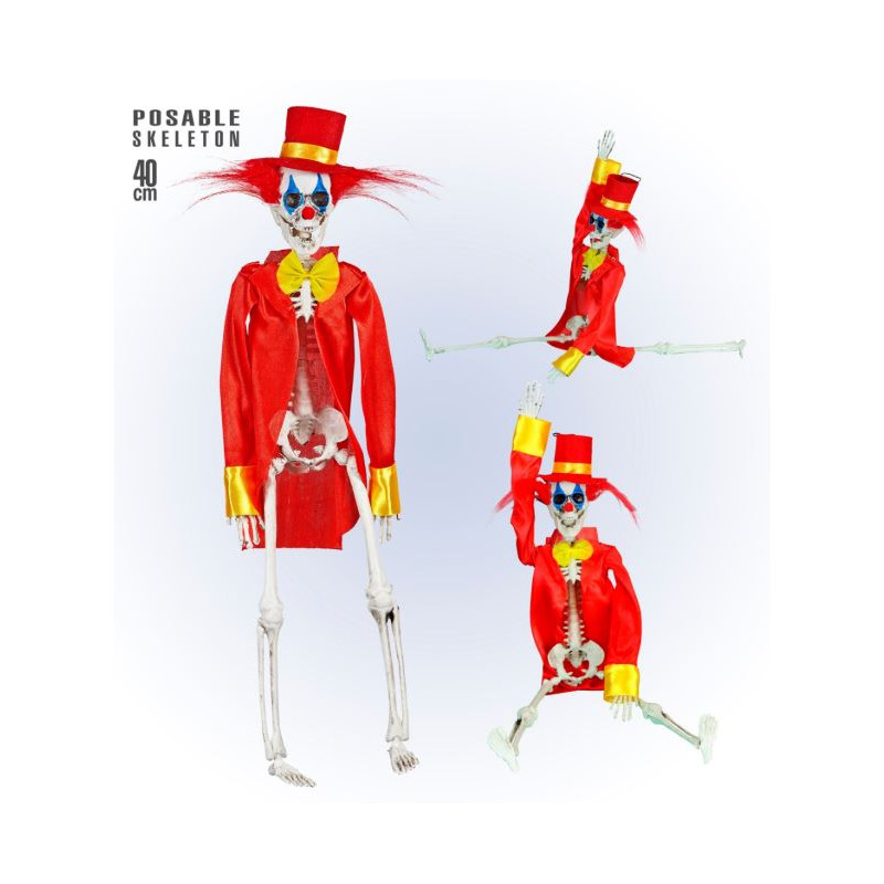 SQUELETTE CLOWN HORREUR 40CM