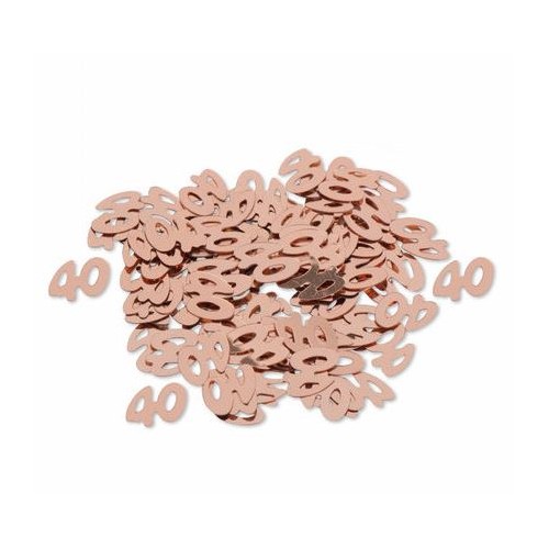 CONFETTIS METAL "40" ROSE GOLD