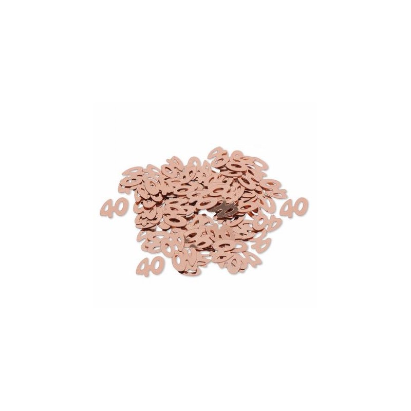 CONFETTIS METAL "40" ROSE GOLD