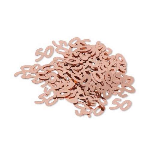 CONFETTIS METAL "50" ROSE GOLD