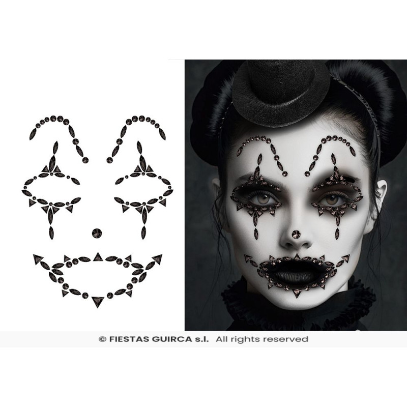 BIJOUX VISAGE ADHÉSIFS HARLEQUIN