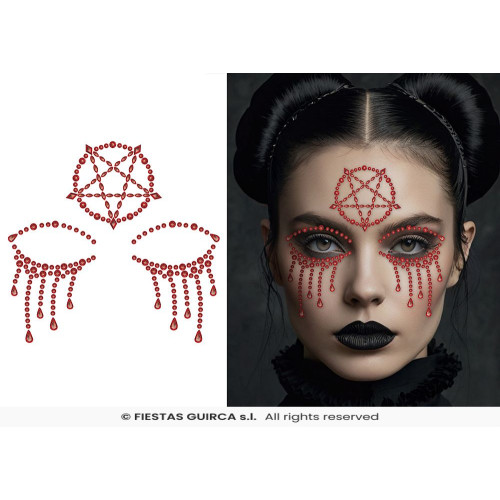 BIJOUX VISAGE ADHÉSIFS SATANIC
