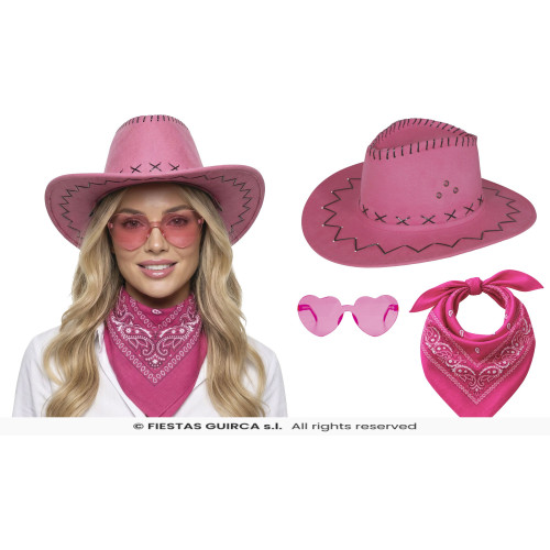 SET PINK COWBOY 3 PCS ROSE
