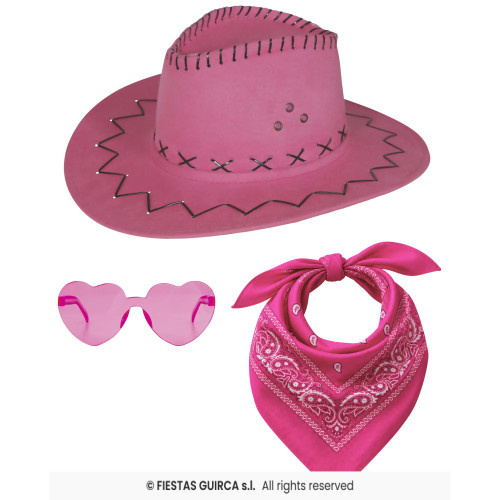 SET PINK COWBOY 3 PCS ROSE