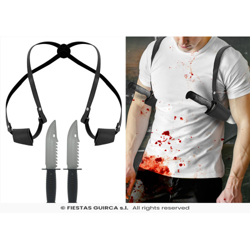 HOLSTER AVEC 2 COUTEAUX