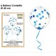 6 BALLONS CONFETTIS BLEU