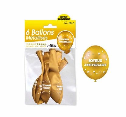 Sachet 6 Ballons Metal Or Joyeux Anniversaire Ouest Fetes Sachet 6 Ballons Metal Or Joyeux Anniversaire Ouest Fetes