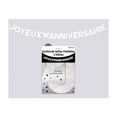 Guirlande Lettres Joyeux Anniversaire Blanc Albatre 4 Metres Ouest Fetes Guirlande Lettres Joyeux Anniversaire Blanc Albatre 4 Metres Ouest Fetes
