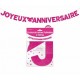 GUIRLANDE LETTRES JOYEUX ANNIVERSAIRE FUSCHIA 4 METRES