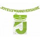 GUIRLANDE LETTRES JOYEUX ANNIVERSAIRE VERT 4 METRES