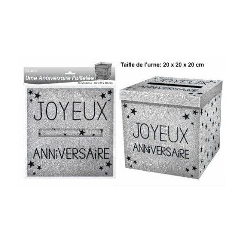 URNE JOYEUX ANNIVERSAIRE ARGENT