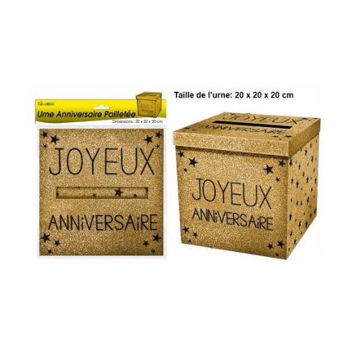 URNE JOYEUX ANNIVERSAIRE OR