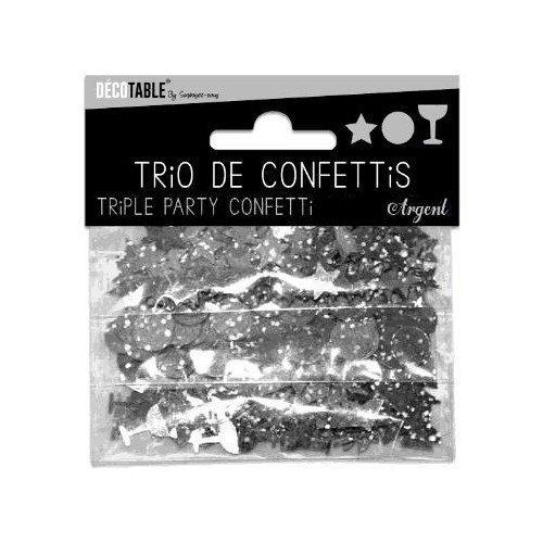 TRIO CONFETTIS ARGENT