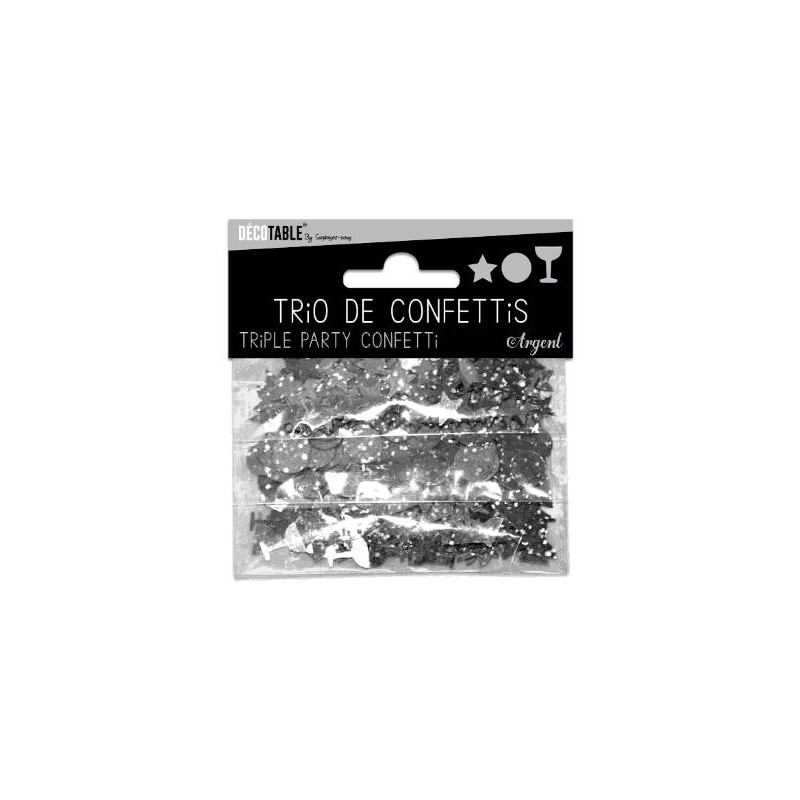 TRIO CONFETTIS ARGENT