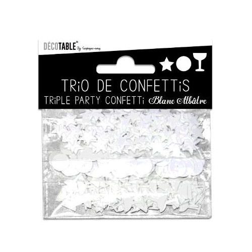 TRIO CONFETTIS BLANC ALBATRE