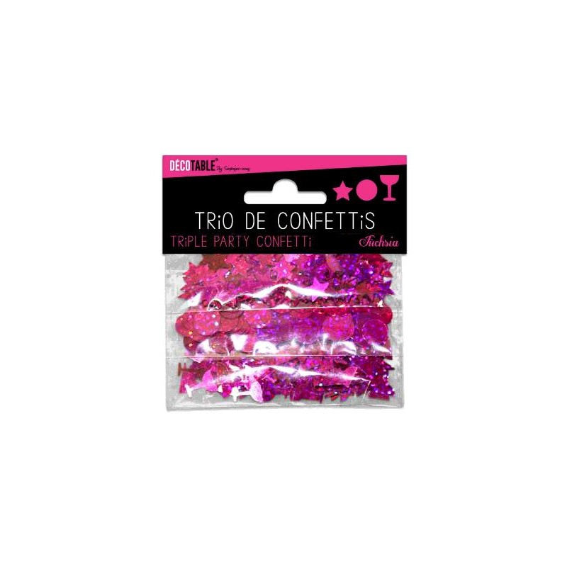 TRIO CONFETTIS FUCHSIA