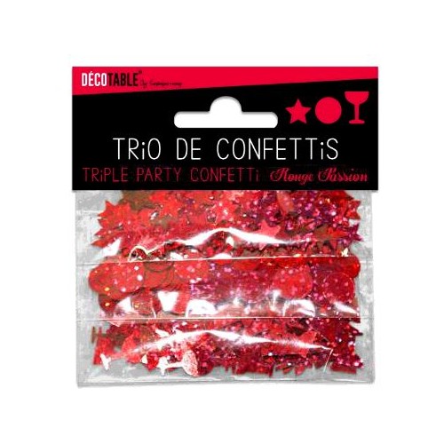 TRIO CONFETTIS ROUGE