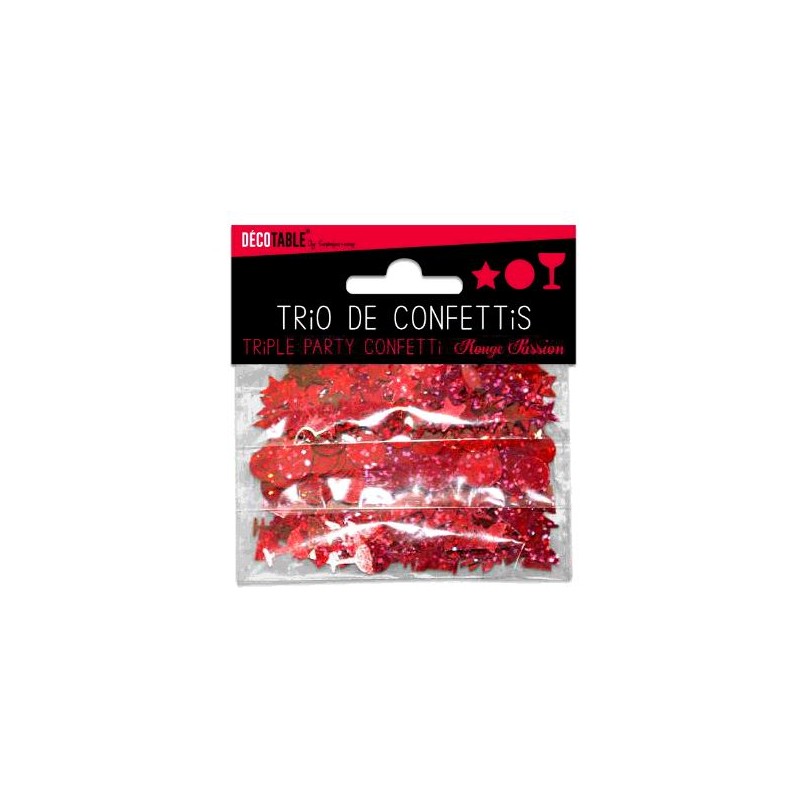 TRIO CONFETTIS ROUGE