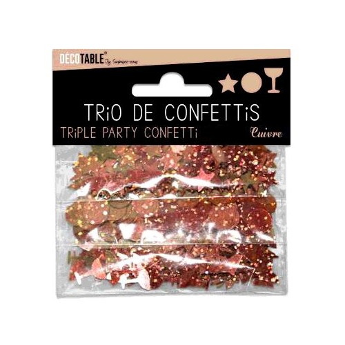 TRIO CONFETTIS CUIVRE