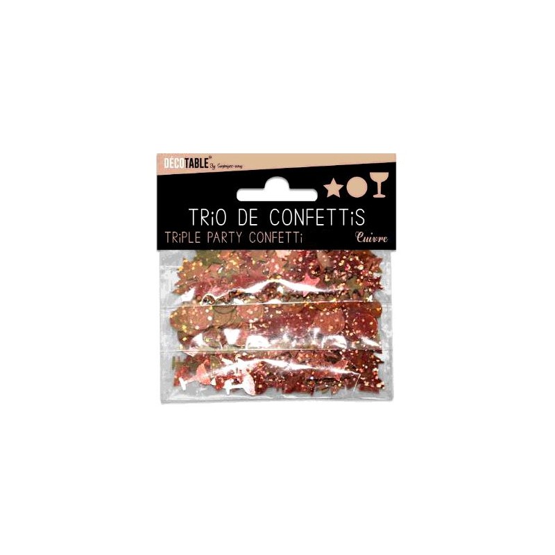 TRIO CONFETTIS CUIVRE