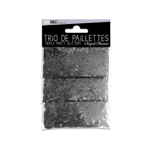 TRIO PAILLETTES ARGENT NUANCE