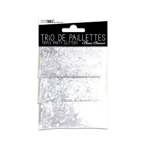 TRIO PAILLETTES BLANC NUANCE