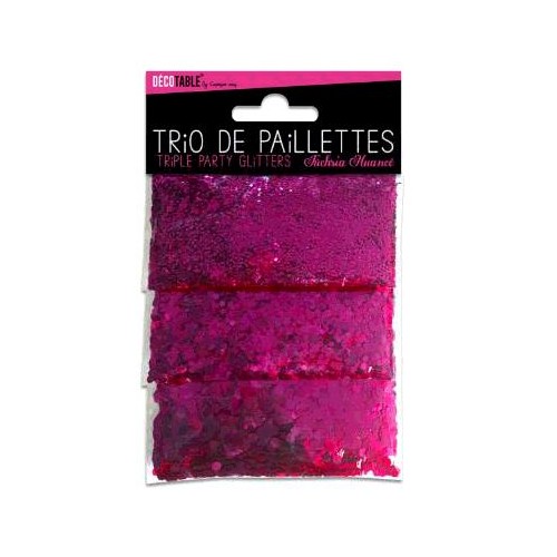 TRIO PAILLETTES FUCHSIA NUANCE