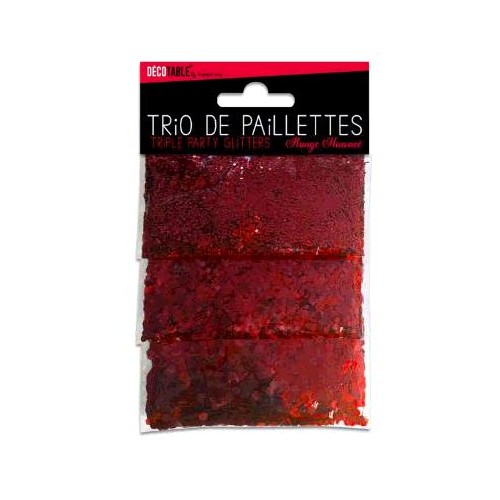 TRIO PAILLETTES ROUGE NUANCE